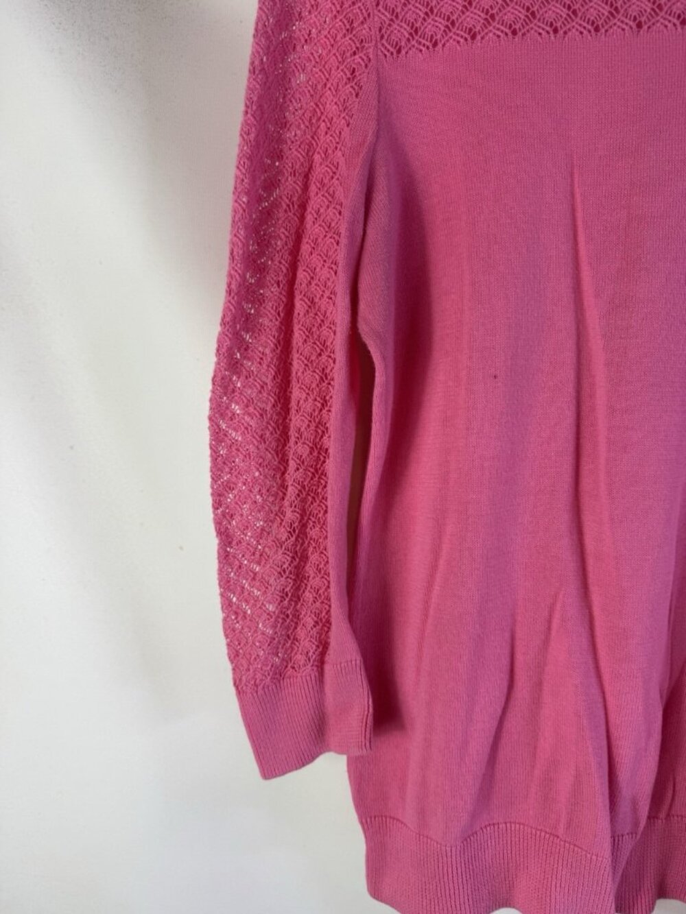 Lilly Pulitzer Sweater Cotton Lightweight Crochet Contrast - Picture 6 of 11